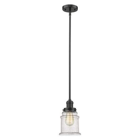 Canton Vintage Dimmable Led 6.5 Oidimmable Led Rubbed Bronze Mini Pendant, Seedy Glass
